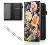 Mxfdegf Checkbook Cover for Men and Women Personal Checkbook,Premium Leather Standard Register Checkbook Case,with RFID Blocking - Check Book Cover Wallet for Girl Duplicate Check, Peony Flower