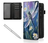 Mxfdegf Checkbook Cover for Men and Women Personal Checkbook,Premium Leather Standard Register Checkbook Case,with RFID Blocking - Check Book Cover Wallet for Girl Duplicate Check, Dragonfly