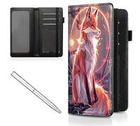 Mxfdegf Checkbook Cover for Men and Women Personal Checkbook,Premium Leather Standard Register Checkbook Case - with RFID Blocking,Check Book Cover Wallet for Girl Duplicate Check, Fox -1473