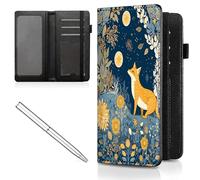 Mxfdegf Checkbook Cover for Men and Women Personal Checkbook,Premium Leather Standard Register Checkbook Case,with RFID Blocking - Check Book Cover Wallet for Girl Duplicate Check, moon and fox in