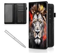 Mxfdegf Checkbook Cover for Men and Women Personal Checkbook,Premium Leather Standard Register Checkbook Case,with RFID Blocking - Check Book Cover Wallet for Girl Duplicate Check, Cool Lions