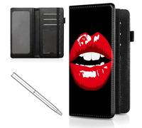 Mxfdegf Checkbook Cover for Men and Women Personal Checkbook,Premium Leather Standard Register Checkbook Case - with RFID Blocking,Check Book Cover Wallet for Girl Duplicate Check, Red Red Lips