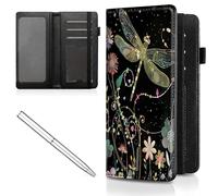 Mxfdegf Checkbook Cover for Men and Women Personal Checkbook,Premium Leather Standard Register Checkbook Case - with RFID Blocking,Check Book Cover Wallet for Girl Duplicate Check, Dragonfly