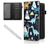 Mxfdegf Checkbook Cover for Men and Women Personal Checkbook,Premium Leather Standard Register Checkbook Case - with RFID Blocking,Check Book Cover Wallet for Girl Duplicate Check, cute dinosaur