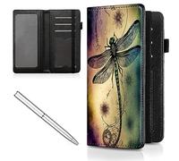 Mxfdegf Checkbook Cover for Men and Women Personal Checkbook,Premium Leather Standard Register Checkbook Case,with RFID Blocking - Check Book Cover Wallet for Girl Duplicate Check, Dragonfly Sunflower