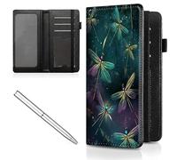 Mxfdegf Checkbook Cover for Men and Women Personal Checkbook,Premium Leather Standard Register Checkbook Case,with RFID Blocking - Check Book Cover Wallet for Girl Duplicate Check, Dragonfly - Green