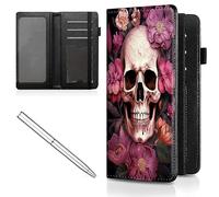 Mxfdegf Checkbook Cover for Men and Women Personal Checkbook,Premium Leather Standard Register Checkbook Case,with RFID Blocking - Check Book Cover Wallet for Girl Duplicate Check, Skeleton Red