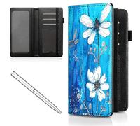 Mxfdegf Checkbook Cover for Men and Women Personal Checkbook,Premium Leather Standard Register Checkbook Case - with RFID Blocking,Check Book Cover Wallet for Girl Duplicate Check, dragonfly and