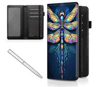 Mxfdegf Checkbook Cover for Men and Women Personal Checkbook,Premium Leather Standard Register Checkbook Case - with RFID Blocking,Check Book Cover Wallet for Girl Duplicate Check, Colorful dragonfly