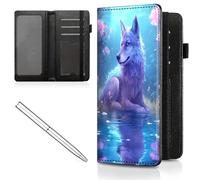 Mxfdegf Checkbook Cover for Men and Women Personal Checkbook,Premium Leather Standard Register Checkbook Case - with RFID Blocking,Check Book Cover Wallet for Girl Duplicate Check, Dream Catcher Wolf