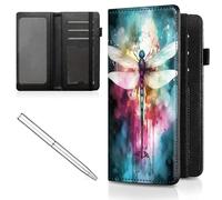 Mxfdegf Checkbook Cover for Men and Women Personal Checkbook,Premium Leather Standard Register Checkbook Case,with RFID Blocking - Check Book Cover Wallet for Girl Duplicate Check, Color Dragonfly
