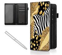 Mxfdegf Checkbook Cover for Men and Women Personal Checkbook,Premium Leather Standard Register Checkbook Case - with RFID Blocking,Check Book Cover Wallet for Girl Duplicate Check, Golden zebra