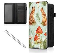 Mxfdegf Checkbook Cover for Men and Women Personal Checkbook,Premium Leather Standard Register Checkbook Case - with RFID Blocking,Check Book Cover Wallet for Girl Duplicate Check, Red Mushroom and