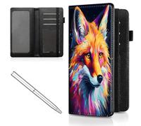 Mxfdegf Checkbook Cover for Men and Women Personal Checkbook,with RFID Blocking - Premium Leather Standard Register Checkbook Case,Check Book Cover Wallet for Girl Duplicate Check, colorful Cute fox