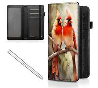 Mxfdegf Checkbook Cover for Men and Women Personal Checkbook,with RFID Blocking - Premium Leather Standard Register Checkbook Case,Check Book Cover Wallet for Girl Duplicate Check, red Birds