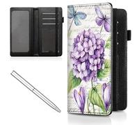 Mxfdegf Checkbook Cover for Men Women Check book Holder Cover Wallets for Personal Checkbook Checks with Credit Card Slots Leather RFID Blocking & Elastic Strap, dragonfly and Flowers -2221