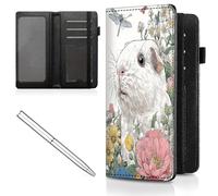 Mxfdegf Checkbook Cover for Men Women Check book Holder Cover Wallets for Personal Checkbook Checks with Credit Card Slots Leather RFID Blocking & Elastic Strap, dragonfly Rabbit Flowers -WSJ98