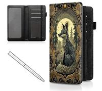 Mxfdegf Checkbook Cover for Men Women Check book Holder Cover Wallets for Personal Checkbook Checks with Credit Card Slots Leather RFID Blocking & Elastic Strap, grey Fox Flower -1945
