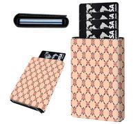 Mxfdegf Credit Card Holder Aluminum Auto Pop Up Wallet, Slim Minimalist Credit Card Holder For Men and Women, Leather Card Case Front Pocket Trifold Wallet RFID Blocking Wallets, Rose Flowers -2023