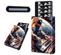 Mxfdegf Credit Card Holder Aluminum Auto Pop Up Wallet, Slim Minimalist Credit Card Holder For Men and Women, Leather Card Case Front Pocket Trifold Wallet RFID Blocking Wallets, Music Piano Key -375