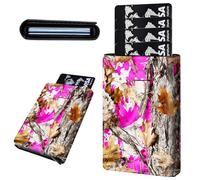 Mxfdegf Credit Card Holder Aluminum Auto Pop Up Wallet, Slim Minimalist Credit Card Holder For Men and Women, Leather Card Case Front Pocket Trifold Wallet RFID Blocking Wallets, Tree Trunk Nature