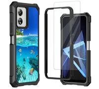 Mxfdegf for Boost Celero 5G SC Phone Case,with Tempered Glass Screen Protector,Shockproof Durable PC and TPU Bumper Raised Corner Edge Case for Celero5G SC 2024,Underwater World
