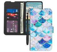 Mxfdegf for Boost Summit 5G 2024 Wallet Case,with Card Holder Wrist Strap,PU Leather Flip Folio Magnetic Clasp Kickstand,Drop Protection TPU Inner Cover for Boost Summit 5G 2024,Flash Fish