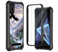 Mxfdegf for Cloud Mobile Stratus C8 Phone Case,with Tempered Glass Screen Protector, Durable PC and TPU Bumper Raised Corner Edge Case for Cloud Stratus C8,Eagles in The Sky