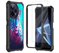 Mxfdegf for Cricket Icon Plus 2026 Phone Case/AT&T Verge 2 Case,with Tempered Glass Screen Protector,Shockproof Durable PC and TPU Bumper Raised Corner Edge Case for AT&T Verge 2,Tiger King Animal