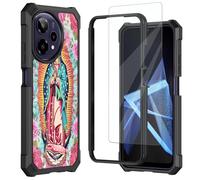 Mxfdegf for Cricket iCon Plus 2026 Phone Case/Att Verge 2 SN333A Phone Case,with Tempered Glass Screen Protector,Shockproof Durable PC and TPU Bumper Raised Corner Edge Cover,Catholic