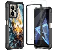 Mxfdegf for Cricket Outlast 5G 2024 Phone Case AT&T Motivate Pro 5G Case,with Tempered Glass Screen Protector, Durable PC and TPU Bumper Raised Corner Edge Case,Night owl Branch