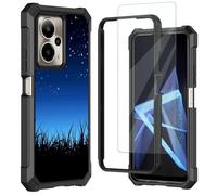 Mxfdegf for Cricket Outlast 5G 2024 Phone Case AT&T Motivate Pro 5G Case,with Tempered Glass Screen Protector, Durable PC and TPU Bumper Raised Corner Edge Case,Starry Night Forest