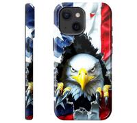 Mxfdegf for iPhone 14 Case,Dual Layer Hybrid Hard PC & Soft Silicone Defense Anti-Drop Anti-Scratch Protective Case for iPhone 14 6.1 inch,Eagle with American Flag