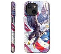 Mxfdegf for iPhone 14 Plus Case,Dual Layer Hybrid Hard PC & Soft Silicone Defense Anti-Drop Anti-Scratch Protective Case for iPhone 14 Plus 6.7-Inch,American Flag Eagle