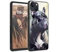 Mxfdegf for iPhone 14 Plus Case, Tempered Glass Back + Soft Silicone TPU Shockproof Anti-Scratch Protective Phone Case for iPhone 14Plus,Funny Dog