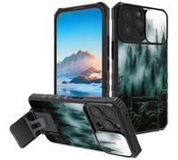Mxfdegf for iPhone 15 Pro /14 Pro Case, Built in Hard Kickstand Dual Layer TPU Shockproof & Slide Camera Protection Case for iPhone 15 Pro/14 Pro 6.1 inch,Nature Mountain Forest