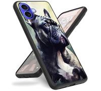 Mxfdegf for iPhone 16 Plus Case 6.7 inch,Slim Anti-Scratch Shockproof Durable Black Silicone Protective Cover Case for iPhone 16 Plus,Funny Dog