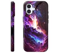 Mxfdegf for iPhone 17 Case,Dual Layer Hybrid Hard PC & Soft Silicone Defense Anti-Drop Anti-Scratch Protective Case for iPhone 17 6.3 inch,Cosmic Starry Sky