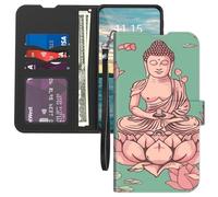 Mxfdegf for LG Velvet/LG Velvet 5G Wallet Cases,Card Holder Wrist Strap,PU Leather Flip Folio Magnetic Clasp Kickstand,Drop Protection TPU Inner Cover for LG Velvet/LG Velvet 5G,Pink Buddha