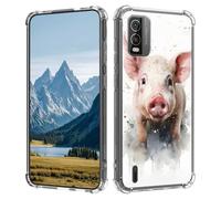 Mxfdegf for Nokia C210 Case,Slim Transparent Flexible TPU Durable Shockproof Anti-Scratch Anti-Fall Phone Cover for Nokia C210,Cute Pink Pigs