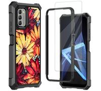 Mxfdegf for Nokia G100 Case (N150DL)/Nokia C300 Case (N155DL),with Tempered Glass Screen Protector, Durable PC and TPU Bumper Raised Corner Edge Case for Nokia C300 / Nokia G100,Daisy Flower