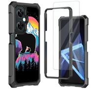 Mxfdegf for OnePlus Nord N30 5G Case,with Tempered Glass Screen Protector, Durable PC and TPU Bumper Raised Corner Edge Case for OnePlus Nord N30 5G,Forest Bear