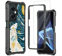 Mxfdegf for OnePlus Nord N30 5G Case,with Tempered Glass Screen Protector, Durable PC and TPU Bumper Raised Corner Edge Case for OnePlus Nord N30 5G,Starry and Cute Bear
