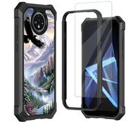 Mxfdegf for Orbic Joy2 Case,with Tempered Glass Screen Protector, Durable PC and TPU Bumper Raised Corner Edge Case for Orbic Joy2,Eagles in The Sky