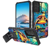 Mxfdegf for Samsung Galaxy A05s 4G Case, Built in Hard Kickstand Dual Layer Black TPU Shockproof & Slide Camera Protection Case for Galaxy A05s 6.7",Sea Turtles in Ocean