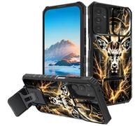 Mxfdegf for Samsung Galaxy A05s 4G Case, Built in Hard Kickstand Dual Layer Black TPU Shockproof & Slide Camera Protection Case for Galaxy A05s 6.7",Black Gold Deer King