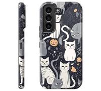 Mxfdegf for Samsung Galaxy S22 5G 6.1-Inch Case,Dual Layer Hybrid Hard PC & Soft Silicone Defense Anti-Drop Anti-Scratch Protective Case for Galaxy S22 6.1'',Various Cats Grey
