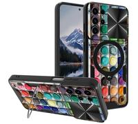 Mxfdegf for Samsung Galaxy S23 Ultra Case, with Slide Camera Cover&Shockproof Bracket, Dual Layer Durable Heavy Duty Protective Cell Phone Case for Galaxy S23 Ultra 6.8",Feathers Wolf Warrior
