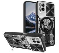 Mxfdegf for T-Mobile Revvl 6 Pro 5G Case, with Slide Camera Cover&Shockproof Bracket, Dual Layer Durable Heavy Duty Protective Cell Phone Case for REVVL 6 Pro 5G 6.82",Highland Cow Ox Cattle