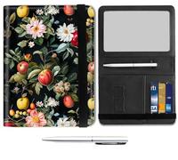 Mxfdegf Passport and Wallet Combo, with RFID Blocking,Leather Travel Documents Organizer Protector, Passport Case, Passport Cover,Passport Holder for Women and Men, Apples Fruits Flowers